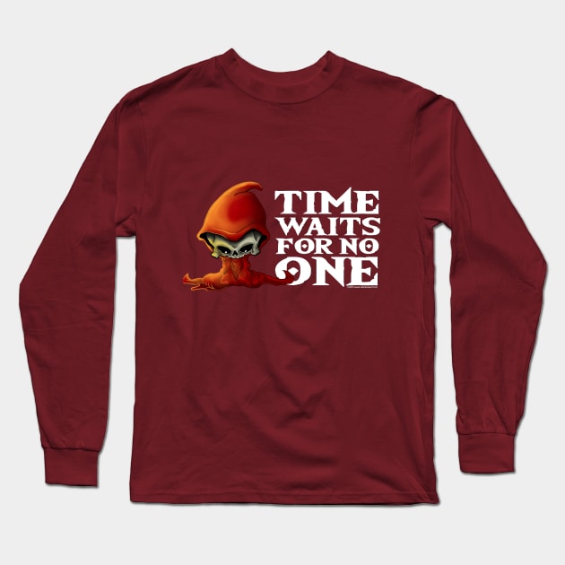 Time Waits For No One Chibi Grim Reaper Alternate Long Sleeve T-Shirt by steviezee